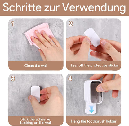 4 PCS Toothbrush Holder Wall Mounted with Cover, Electric Toothbrush Holders for Bathroom (Single-Slot Design), Moisture-Proof and Dust-Proof Organizer for Home and Travel Use(Gray,Brown)