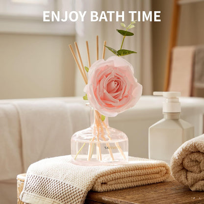 Reed Diffusers Set, 7.10 oz Flower Scented Diffuser with 7 Sticks, Long Lasting Home Fragrance for 120 Days, Perfect for Bathroom, Shelf Decor, Air Fresheners