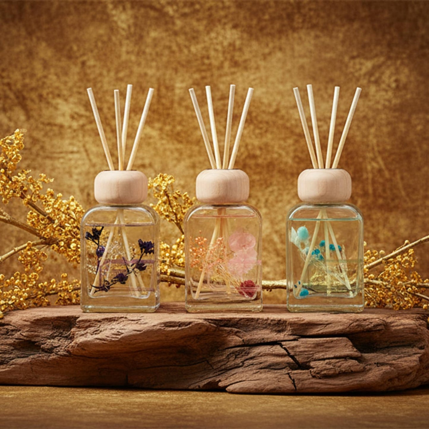 Reed Diffuser Set Gardenia Floral, 3.4 fl oz - Elegant Home Fragrance with Sticks - Long-Lasting Scented Oil Reed Diffuser for Bedroom, Bathroom Shelf Decor & Living Room(Gardenia Floral)
