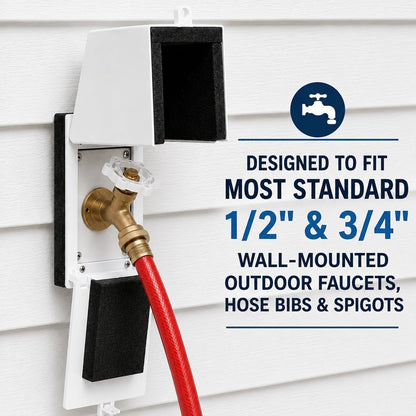 The Hawk Permanent Faucet Cover - All-Season Hard Shell, Foam Rubber Insulated Spigot Protector for Any Building Material, Fits Standard 1/2 & 3/4-Inch Hose Bibs, Includes Mounting Hardware