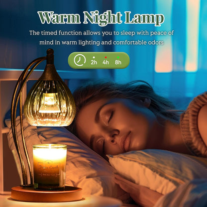 Candle Warmer Lamp with Timer Dimmer - Electric Light Wax Warmer for Jar Candles - Lamp with 2 Bulbs, Unique Birthday Gifts for Women Mom House Warming Gifts New Home Decor
