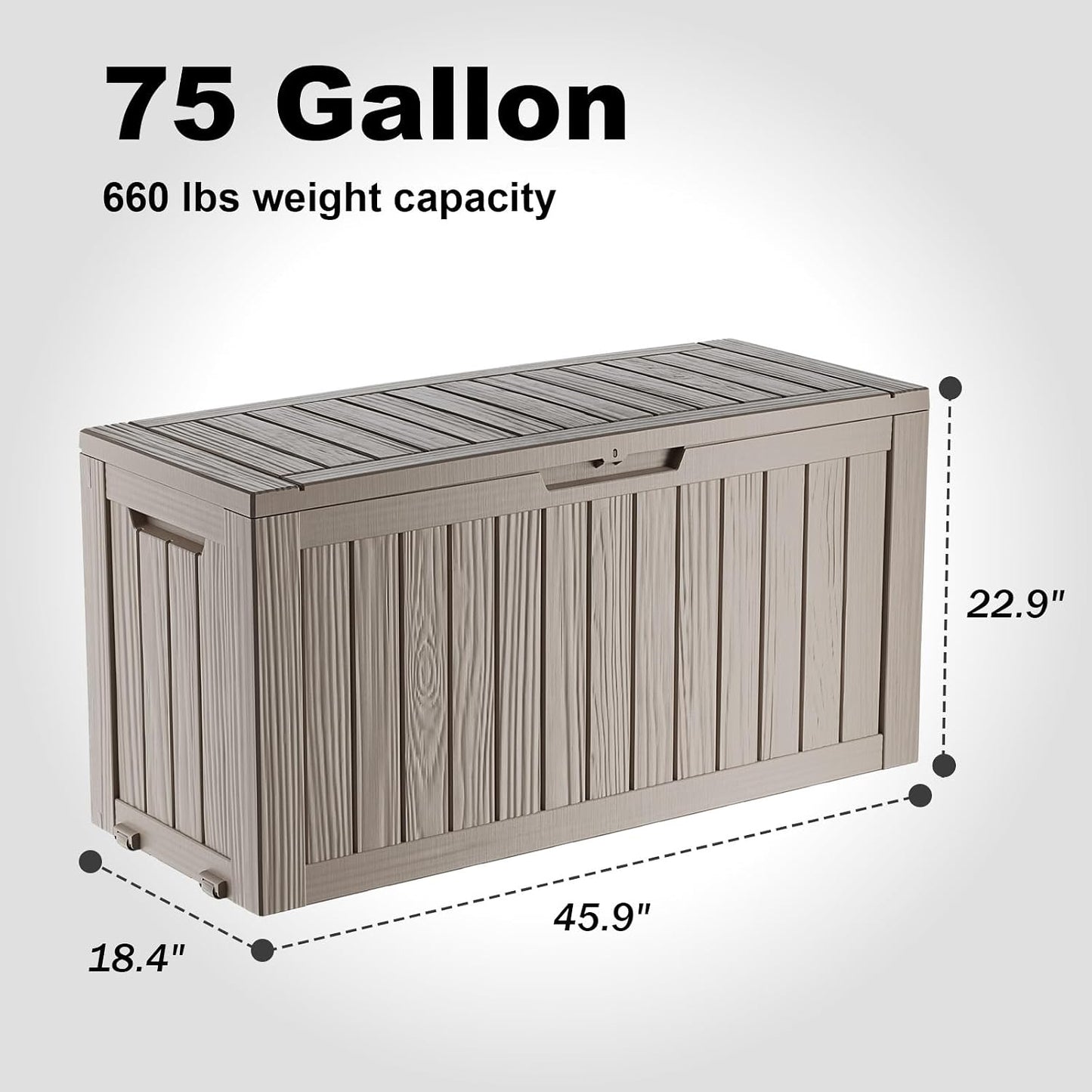 320 Gallon Waterproof Outdoor Storage Box, UV Resistant Resin Deck Box with Hydraulic Rod for Reinforced Stability, Perfect for Patio, Garden, and Pool（Black，320 Gallon）