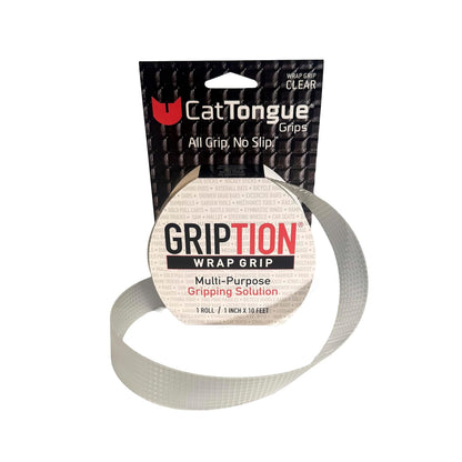 CATTONGUE GRIPS Non-Abrasive Grip Tape Roll - 2” Wide Heavy-Duty, Waterproof Anti-Slip Tape for Bathtubs, Stair Treads, Ramps & More - Indoor & Outdoor Non-Skid Solution (Clear, 10ft)
