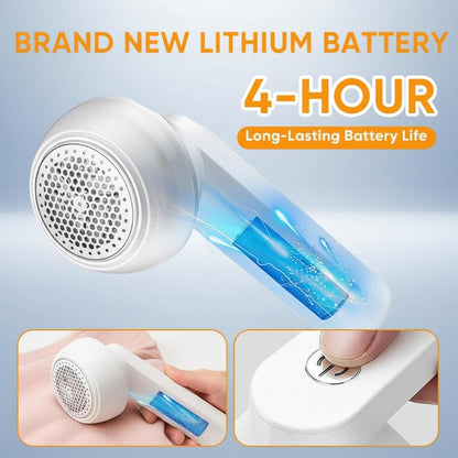 Pilling Remover, Fabric Shaver Rechargeable & Lint Remover Electric Clothes Shaver with Safety Lock 1200mAh Tool for Sweaters, Blankets, Couches (White)