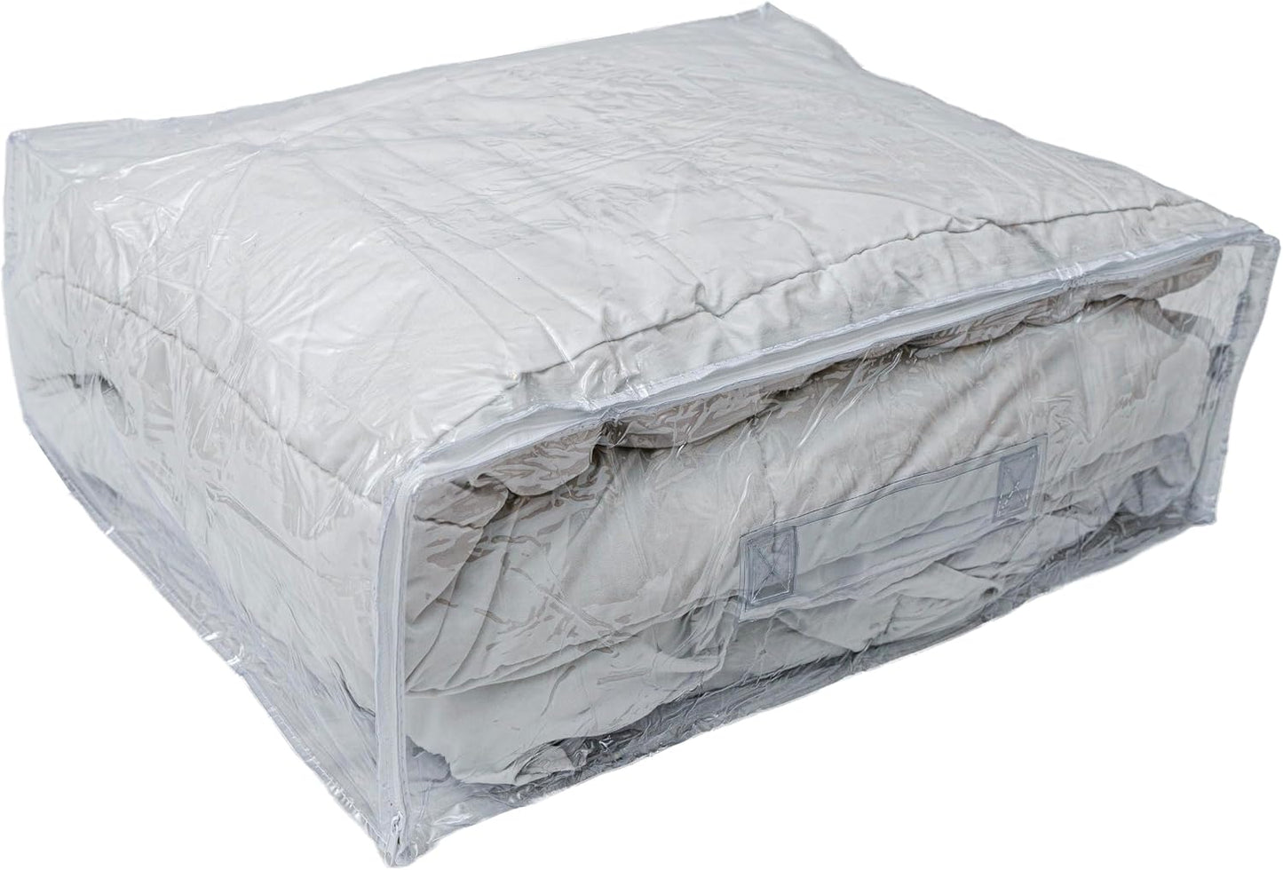Set of 5 Clear Vinyl Zippered Storage Bags 22 x 18 x 7.5 Inch With Handle
