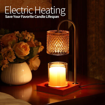 TigQiang Candle Warmer Lamp with Timer Dimmer, Birthday Gifts for Women Mom, House Warming Gifts, Elegant New Home Decor, Wax Warmer for Jar Candles, Heater Lamp for Scented Wax, Clear Glass