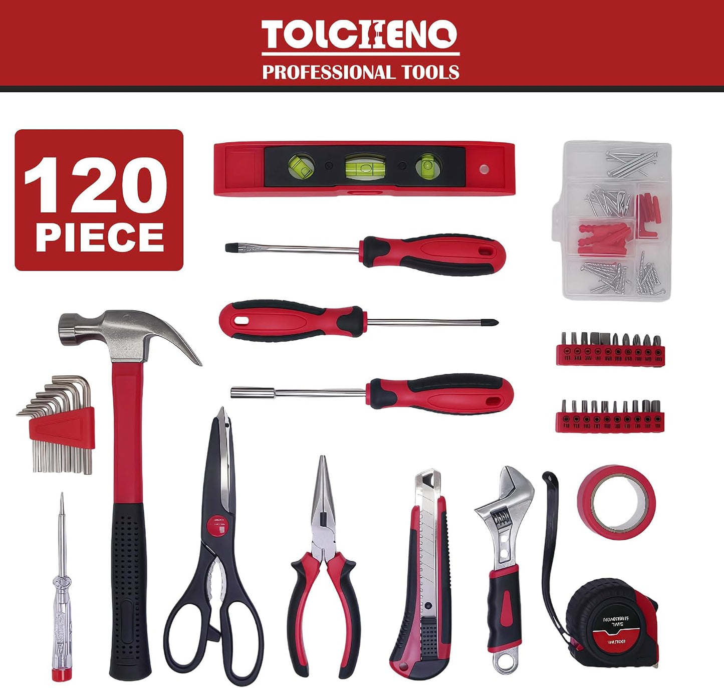 Basic Tool Kit - Tool kit for Home,Apartement,Dorm and Office.Starter Household Tool Set for Beginner,Women,New College for Home Repair,Daily Maintenance or DIY (155pcs-1new)
