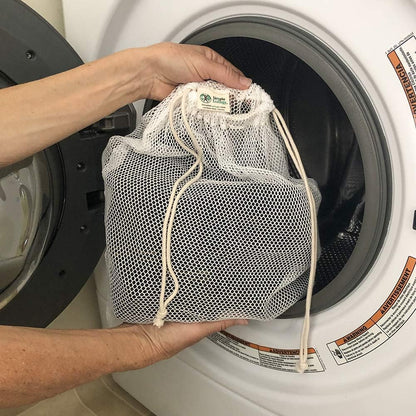Simple Ecology Organic Cotton Mesh Laundry Bag; Machine Washing Bags for Delicates, Lingerie and Garments, Small 2 pack