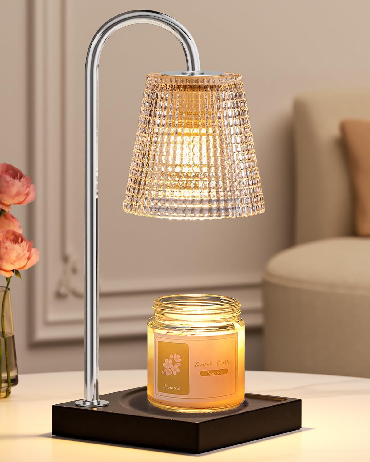 Hong-in Candle Warmer Lamp with Timer-Dimmable Adjustable Height Candle Lamp Warmer, Birthday Gifts for Women Mom Her, Housewarming Office Home Decor,Wax Warmer for Scented Wax Jar Candles