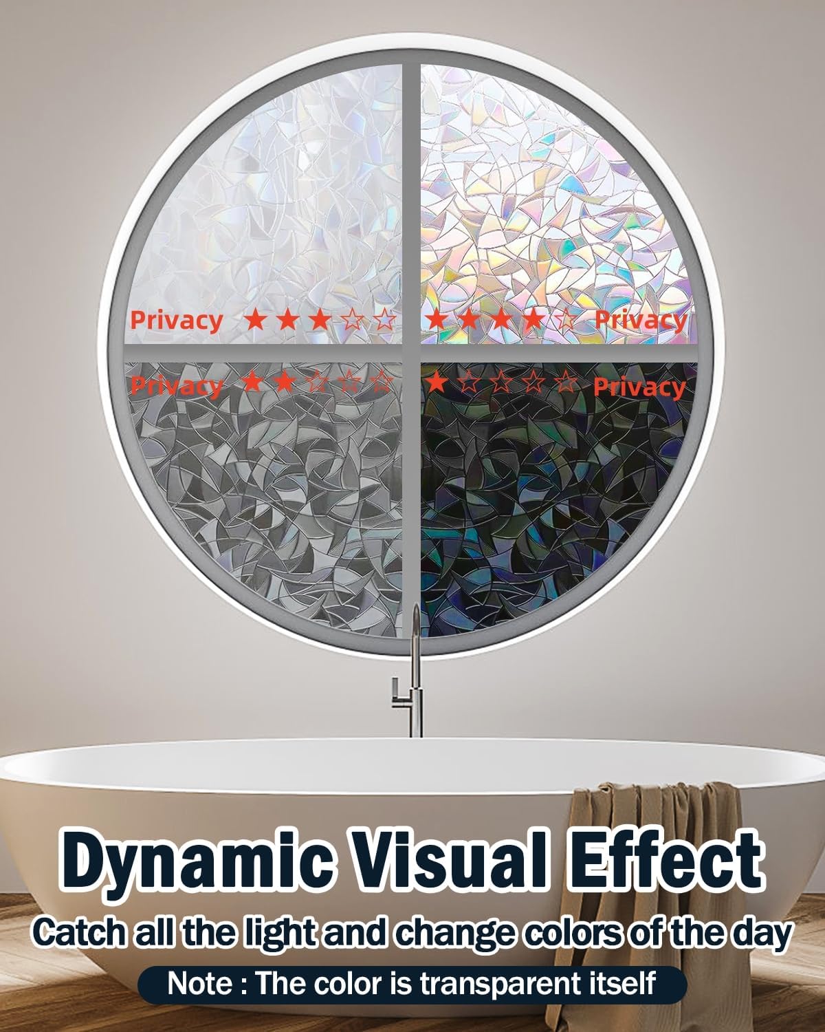 Lovepea Pure Frosted Glass Window Privacy Film 24 Hour Two Way Privacy, Removable, Static Cling, Ideal for Privacy scenarios Such as Home Office Doors and Windows (17.5 x 78.7 Inch)