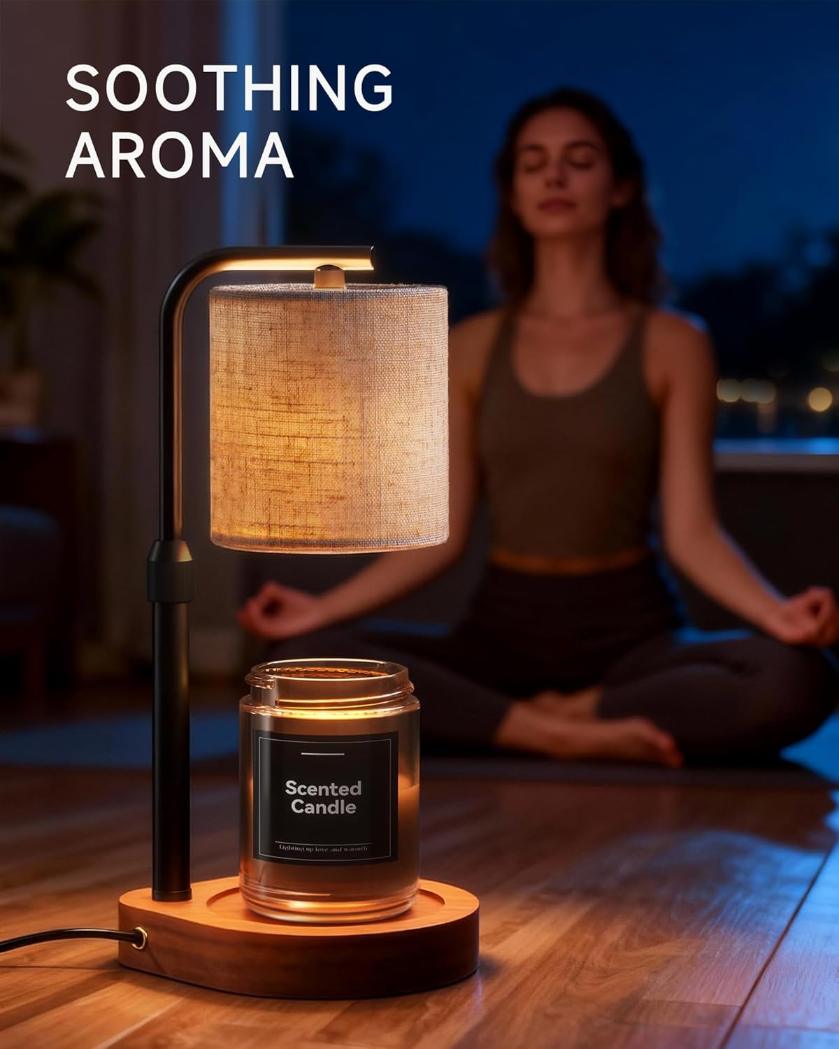 Candle Warmer Lamp with Timer & Dimmer for Yankee Candles, Adjustable Height Candle Warmer for Jar Candles, Wax Melt Lamp for Home Decor & Gifts, Black, 2 Bulbs