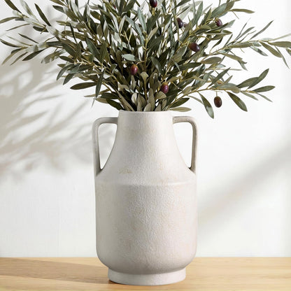 CUCUMI Ceramic Vase Set of 5, Home Decor Farmhouse Décor Handmade Pottery Vases for Pampas Grass, Dried Fresh Flowers, Table, Living Room, Kitchen, Shelf, Entryway Mantel Neutral Tones