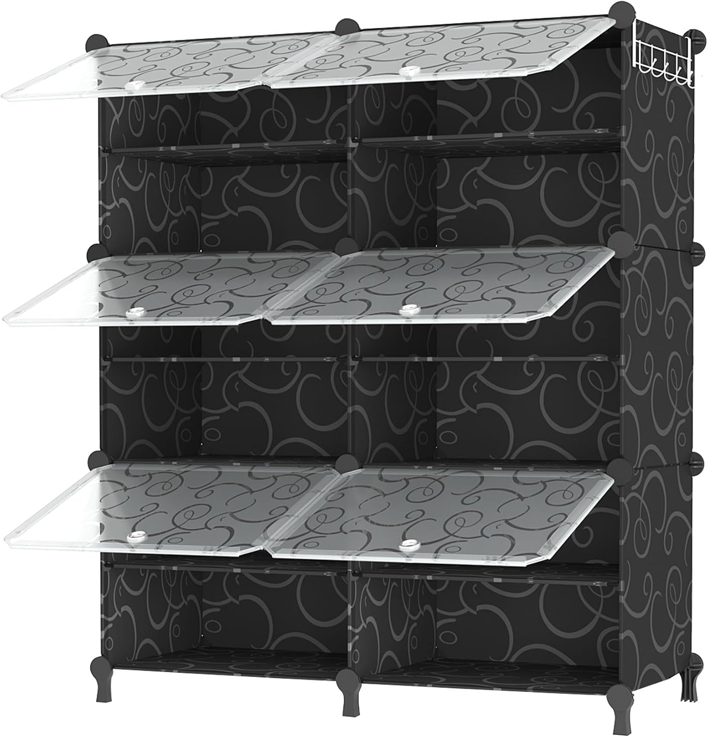 AWTATOS 8 Tiers Shoe Rack Organizer, 32 Pair Shoe Storage Cabinet, White | DIY Stackbale Plastic Shoe Organizer Shelves for Closet Entryway Hallway Bedroom