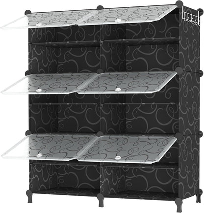 AWTATOS 8 Tiers Shoe Rack Organizer, 32 Pair Shoe Storage Cabinet, White | DIY Stackbale Plastic Shoe Organizer Shelves for Closet Entryway Hallway Bedroom