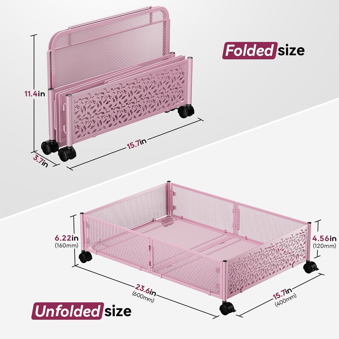 Under Bed Storage, Under the Bed Storage Containers with Wheels, Under Bed Shoe Storage Organizer Drawer for Bedroom Clothes Shoes Blankets -2Pack