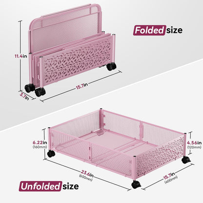 Under Bed Storage, Under the Bed Storage Containers with Wheels, Under Bed Shoe Storage Organizer Drawer for Bedroom Clothes Shoes Blankets -2Pack