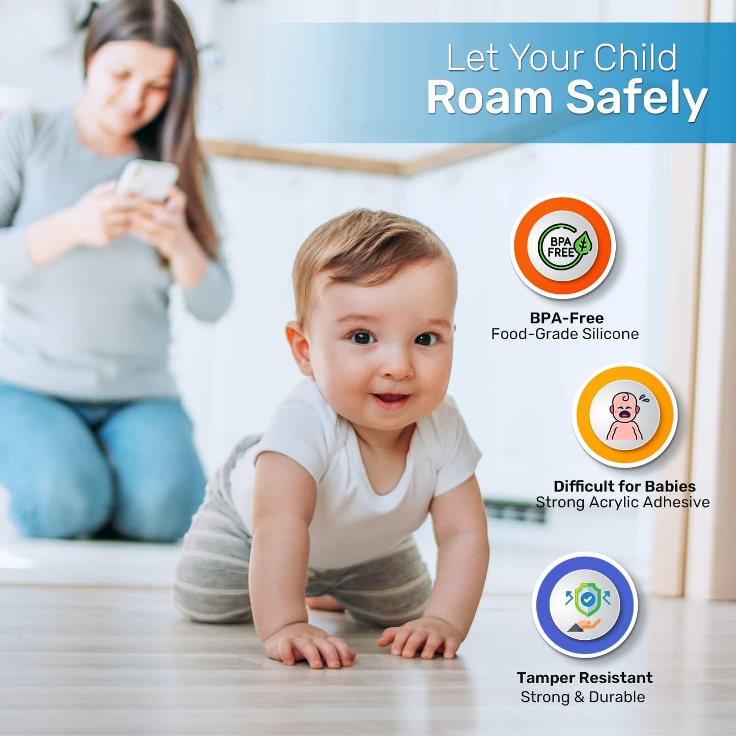 BABY PROOF ME Table Corner Protectors for Baby, Clear Furniture Corner Guards & Edge Safety Bumpers, Round Baby Proof Bumper, Table Edges & Sharp Corners Baby Proofing (12 Pack)