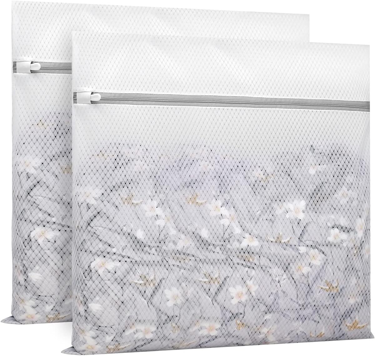 Muchfun 3Pcs Durable Diamond Mesh Laundry Bags for Delicates 12 x 16 Inches | (3 Medium)