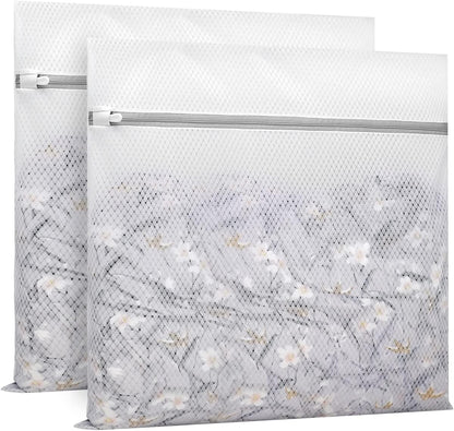 Muchfun 3Pcs Durable Diamond Mesh Laundry Bags for Delicates 12 x 16 Inches | (3 Medium)