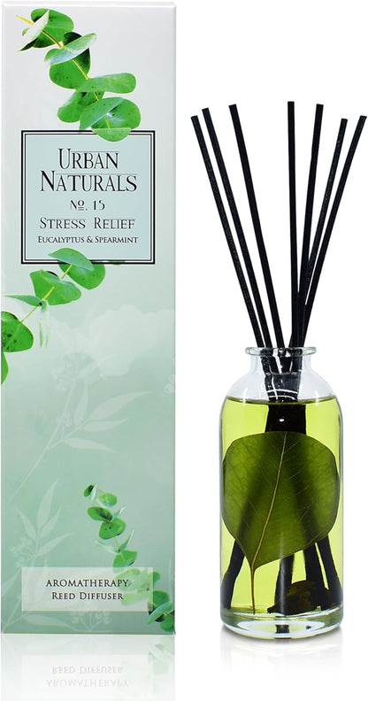 Urban Naturals Smoked Vanilla Reed Diffuser Set with Vanilla Bean, Sandalwood & Leather | Made in the USA - Colors B