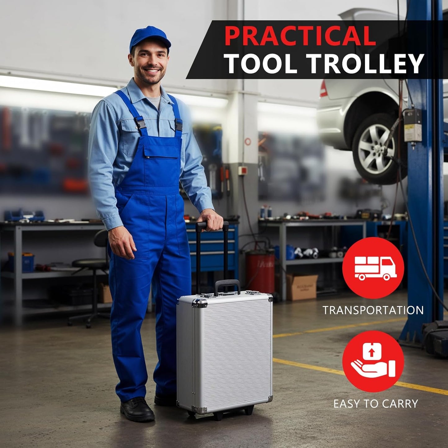 TLGREEN 799pcs Mechanic Tool Set with Aluminum Trolley Case,Home Repair Tool kit,Complete Tool Box Set for Home,Automotive,Dorm,Garage,Black