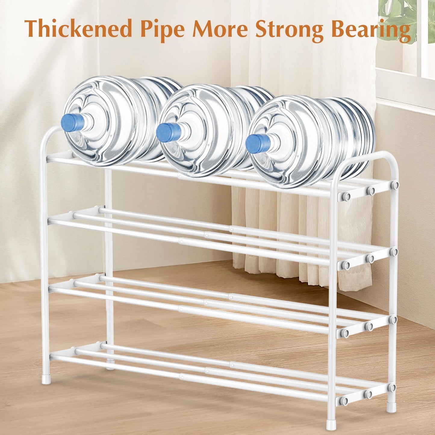 INSMART 3-Tier Expandable Shoe Rack, Stackable and Adjustable Shoes Organizer Storage Shelf, Sturdy and Durable Metal Structure Free Standing Shoe Rack for Closet Entryway Doorway