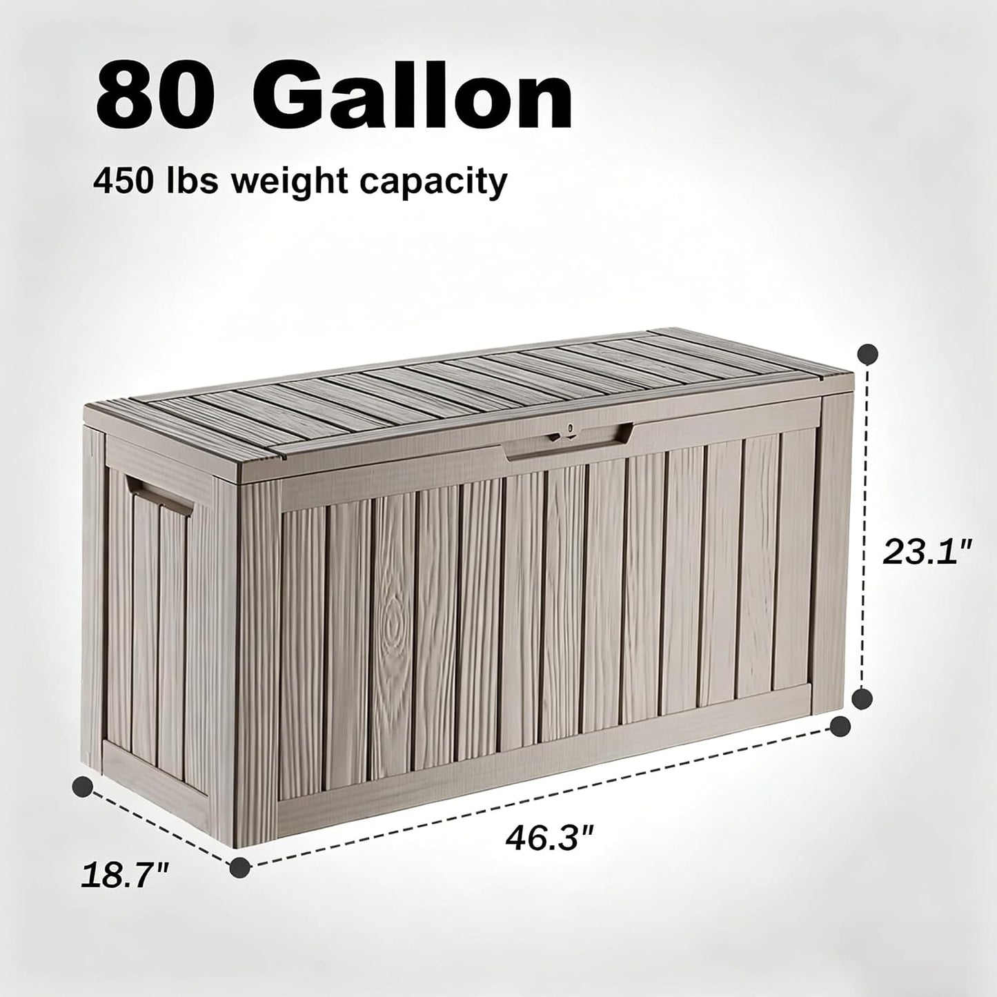 DRATO 180 Gallon Outdoor Storage Box, Large Waterproof Deck Box, Lockable Resin Storage Container with Reinforced Support for Patio Cushions, Garden Tools, UV-Resistant Outdoor Chest（Black，180 Gallon）