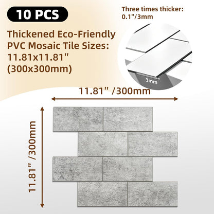 Havenly Peel and Stick Backsplash Tile for Kitchen & Bathroom Walls (White, 10 Tiles - 9.7 sq. ft. (0.9 m²))