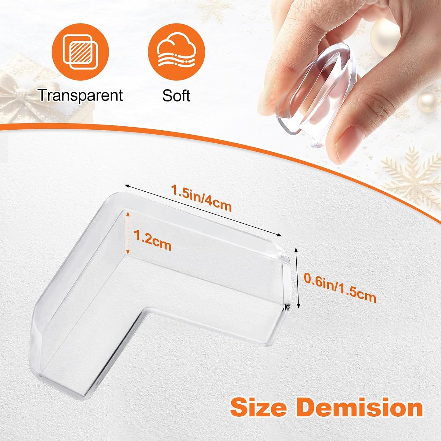 Edge Protector Baby Proofing Corner Protectors Silicone Desk Edge Cushion Child Safety Edge Covers Bumper for Table, Cabinets, Crib, 13ft x 1.2 Inch Edge Protector Strip with 4 Pack Corner Guards