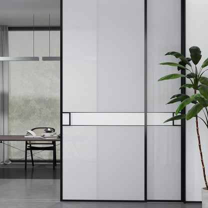 Timeet Window Privacy Film, Frosted Glass Window Clings, Static Cling Heat UV Blocking Anti-Glare Frosting Stickers, Decorative Bathroom Door Coverings Day and Night, 17.5 x 78.7 Inch, Pure