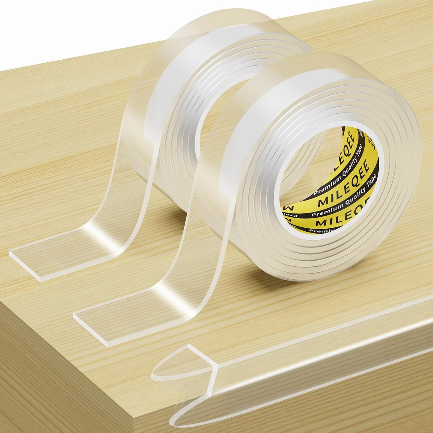 2Pack Clear Edge Protector Strip, 0.8in x 9.84FT(19.68FT Total), Sharp Edge Wrap Cover Tape, Self Adhesive Protective Bumper Guards for Cabinet Door Desk Glass Table Furniture, Kitchen Countertop
