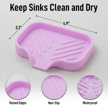 Zulay Kitchen (9x3.5in) Sponge Holder for Kitchen Sink - Flexible Heavy-Duty Multipurpose Sink Caddy - Counter Organizer for Kitchen, Bathroom, Makeup, Trinkets & More! (Grey)