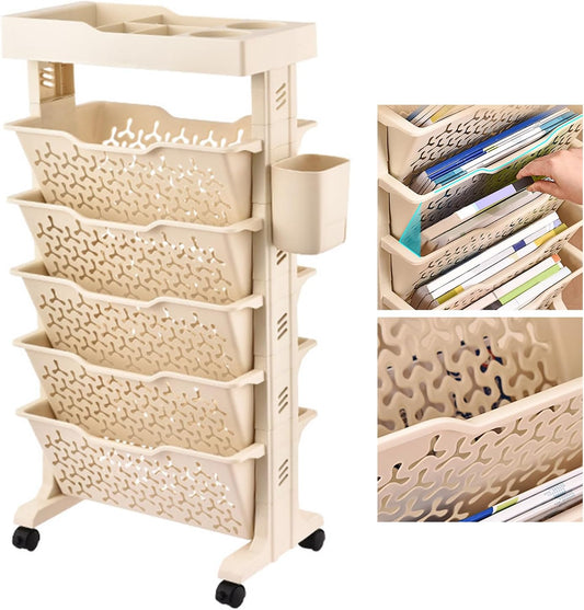 Slim Versatile Roller Cart Organizer for Home Office Storage Space 15.35 X 7.40 X 29.61 Inch