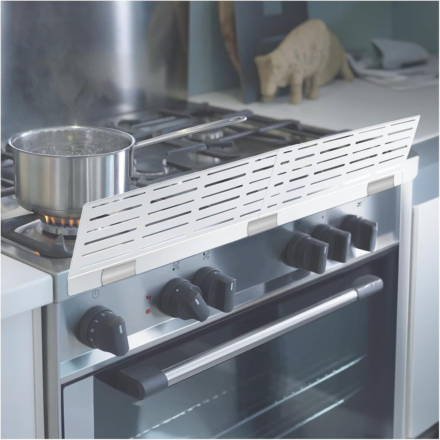 SDSNTE Adjustable Child Safety Stove Guard - Heavy-Duty Heat- Resistant Child Proof Stove Guard that Protects from Burns and Scalds 17”-34”