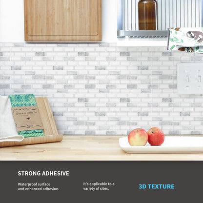 Art3d 10-Sheet Kitchen Backsplash Tiles Peel and Stick, Self Adhesive Wall Tile Sticker for Kitchen Island Bathroom Laundry Room RV Renter 12" x 12" - Jade Green
