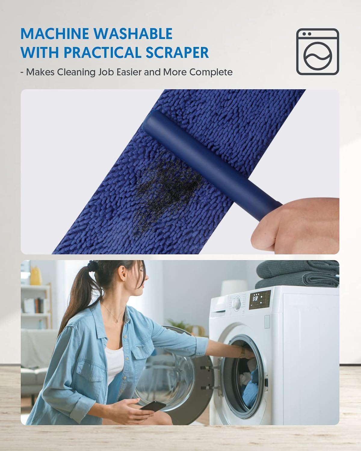 Microfiber Mops for Hardwood Floor Cleaning - BPAWA Flat Floor Mop with 4 Washable Pads for Laminate Wood Tile Vinyl Home Kitchen Bathroom - 59" Adjustable Handle