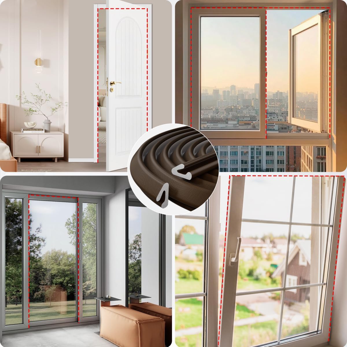 V Shape Thin Foam Weather Stripping Door Frame Seal Strip 19.7FT White, Draft Stopper, Insulation Winter, Weatherstripping, Gap Sealing, Soundproofing, Self-Adhesive Used for Exterior Front Door Side
