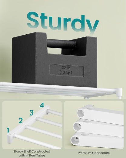 SONGMICS Shoe Rack, 6-Tier Shoe Organizer, Metal Storage Shelf, Upright or Upside Down, for 24-30 Pairs, Stackable, for Entryway, 11.8 x 36.2 x 42.7 Inches, Black ULSA306BH01
