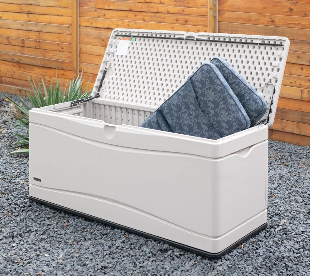 LIFETIME 60012 Extra Large Deck Box, 130 Gallon, Desert Sand/Brown