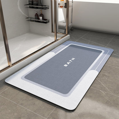 MontVoo-Bath Mat-Bathroom Mat Rug Non Slip Super Absorbent Stain Resistant Quick Dry Thin Bath Rug-Bath Mats for Bathroom Floor Bathtub Vanity-Bathmat Bath Rug Easy Care-17"x27" Grey