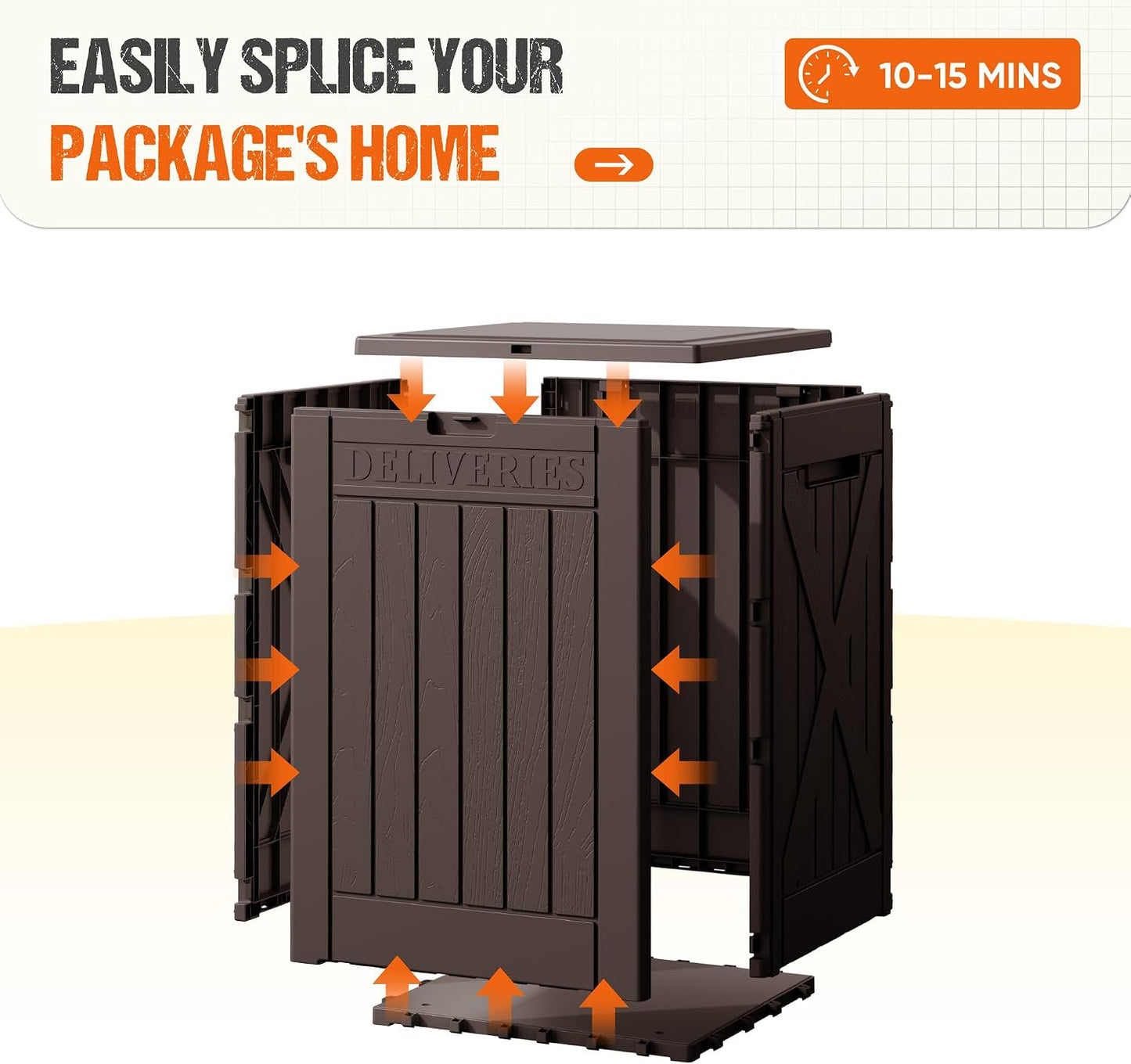 Flamaker Resin Deck Box 120 Gallon Waterproof Large Outdoor Indoor Storage Box Imitation Wood Resin for Patio Furniture Garden Tools and Pool (Black)