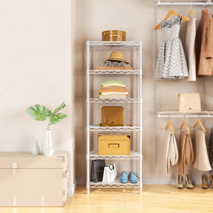 Golpart 4 Tier Adjustable Storage Shelves Metal Utility Shelf Wire Shelving Unit Organizer Rack for Home Kitchen Office Bathroom Pantry Room 12" D x 18" W x 44" H
