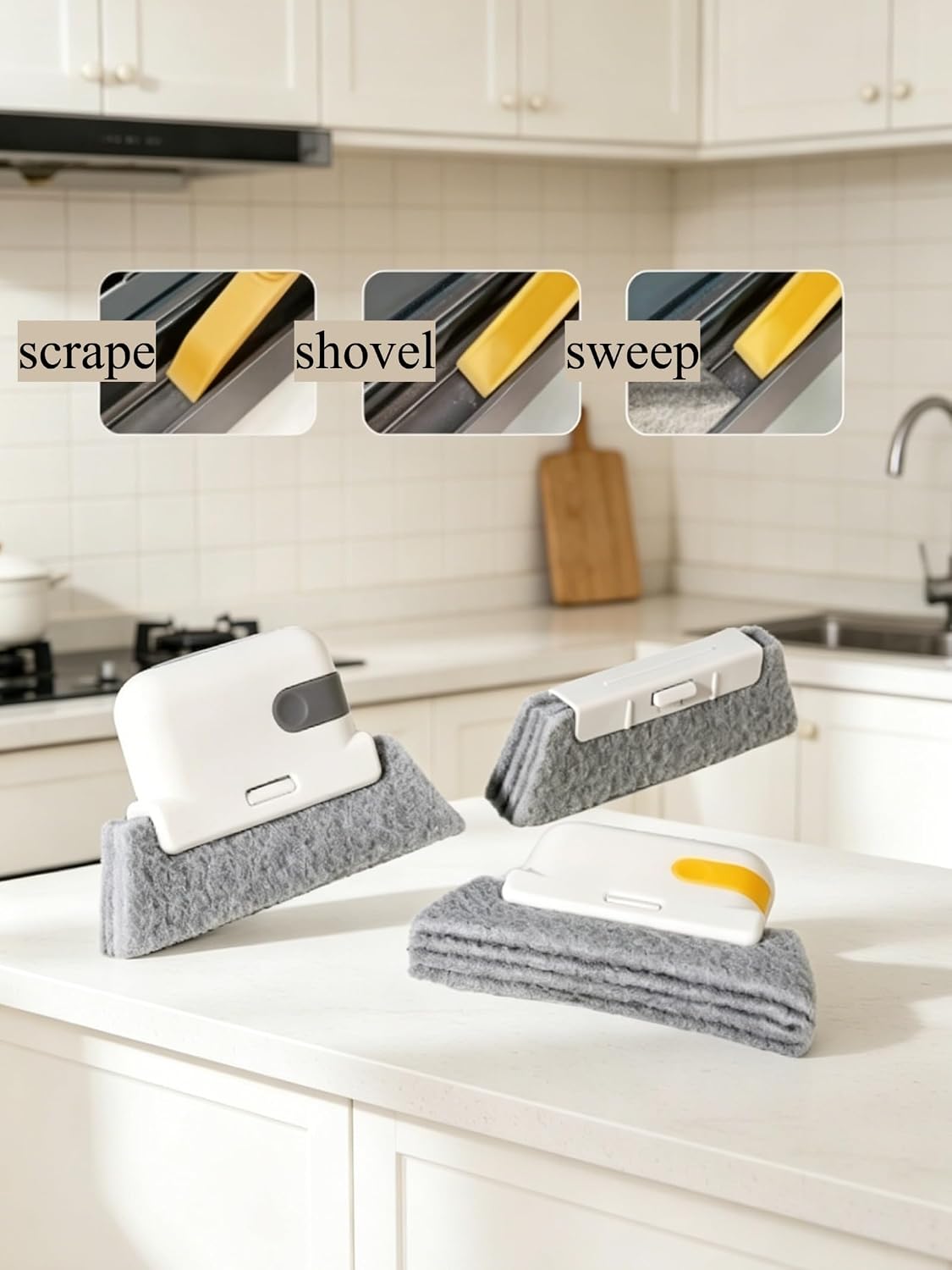 Window Track Cleaning Brush 2 in 1 Gap Tool for Sill Door Keyboard | Gap scrubber set cleans window tracks, corners and narrow gaps
