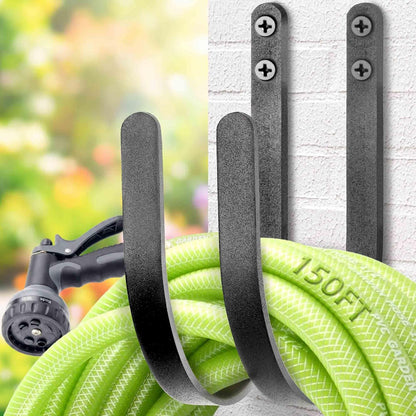 Lifyzoon 2Pack Heavy Duty Garden Hose Holder - Wall Mount Metal Hose Hanger | Rust-proof Water Hose Racks, 60 lbs Weight Capacity, Sturdy Outdoor Yard Organizer, Garage Tool & Backyard Storage