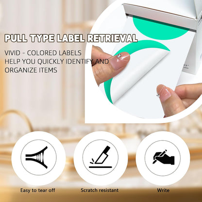 3 Inch White Color Code Dot Stickers,500 PCS Round Labels Stickers in Dispenser Box for Organization, Inventory,Classroom