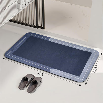 Diatomaceous Earth Bath Mat Super Absorbent Quick Dry Bath Mat, Bathroom Rugs Non Slip Washable, Thin Dark Gray Bathroom Floor Mats-Shower Rug for in Front of Bathtub Shower, Easy Care, 15.7"x23.6"