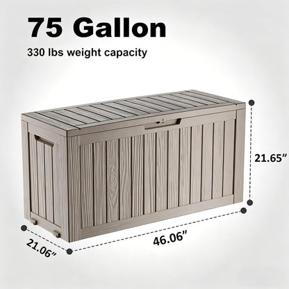DRATO 180 Gallon Outdoor Storage Box, Large Waterproof Deck Box, Lockable Resin Storage Container with Reinforced Support for Patio Cushions, Garden Tools, UV-Resistant Outdoor Chest（Black，180 Gallon）