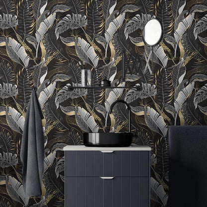 MuralPeel White Poppies Floral Modern Grey Peonies Flowers Peel and Stick Wallpaper Self Adhesive Removable Easy Peel Off Stick on Wall Paper for Bedroom Renter