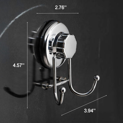 HASKO accessories - Suction Cup Hooks for Shower - Towel Hooks for Bathroom Wall Mounted Shower - Bathroom Hooks for Hanging - Stainless Steel SS304 Towel Holders, Black (2 Pack)
