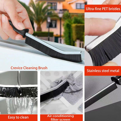Hard Bristle Crevice Cleaning Brush.Multi-Purpose New Cleaning Brush Tool, Black Bristles with Ergonomic Grip Bathroom Gap Brush, Home, Kitchen, Bathroom, Faucets, Toilet,Window, Vehicle, (4)